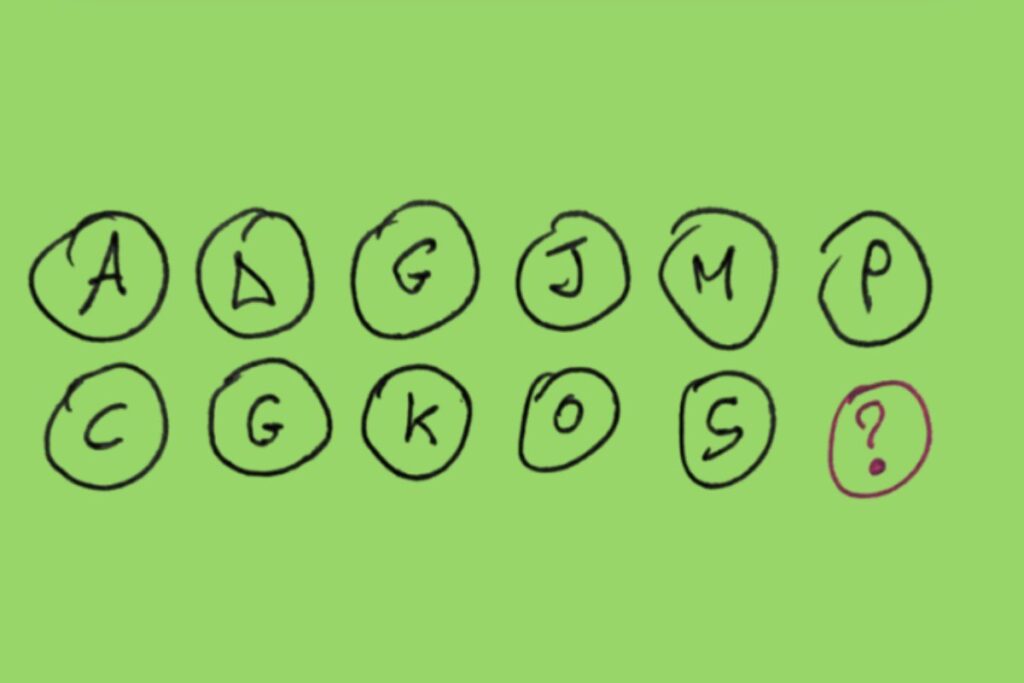 Questo quiz, noto come il "rompicapo della lettera mancante"